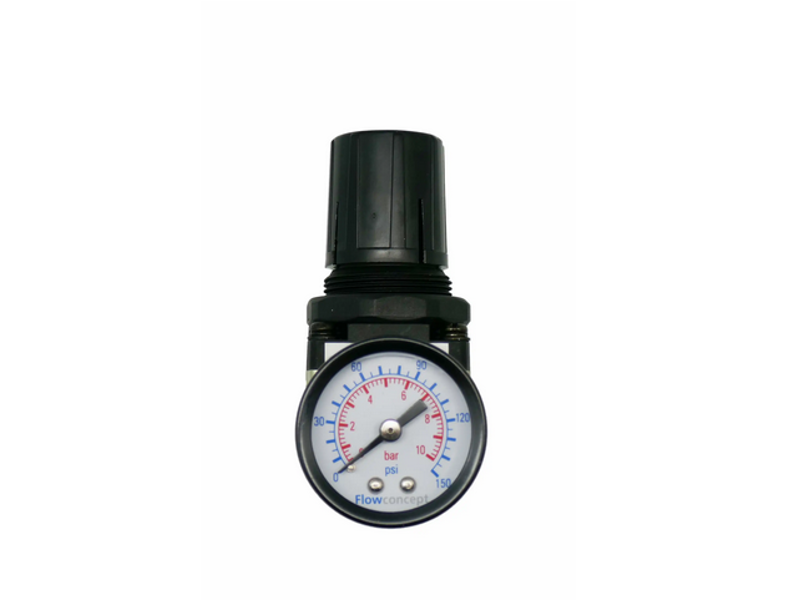 REGULATOR MED MANOMETER 0-10BAR 1/4" TILSLUTN.