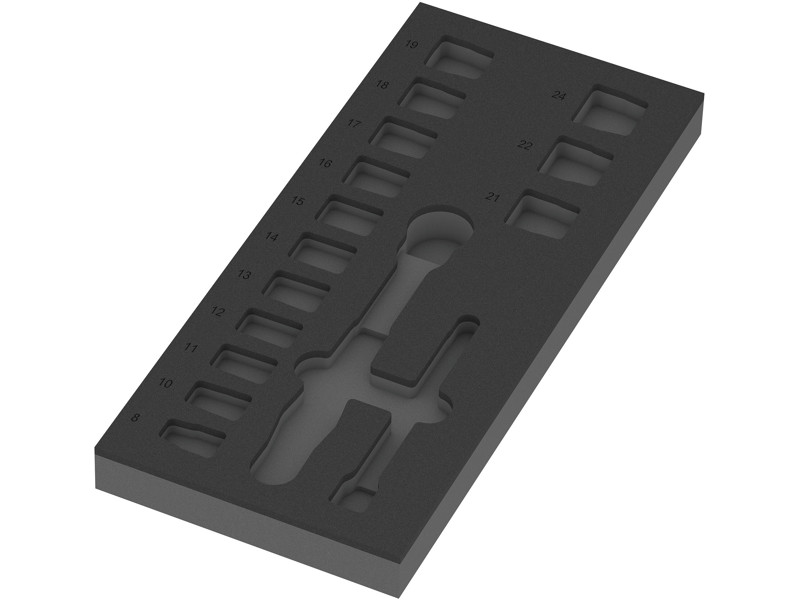 WERA SKUMGUMMIINDSATS 8010 B ZYKLOP COMFORT SKRALDE SÆT 1 9824, 3/8", 172 X 30 X 392 MM