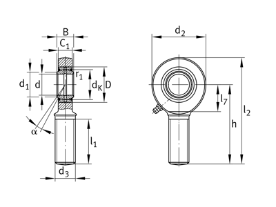 INA GAR12-DO LEDSTANGSHOVED 12 MM UDV. GEV.