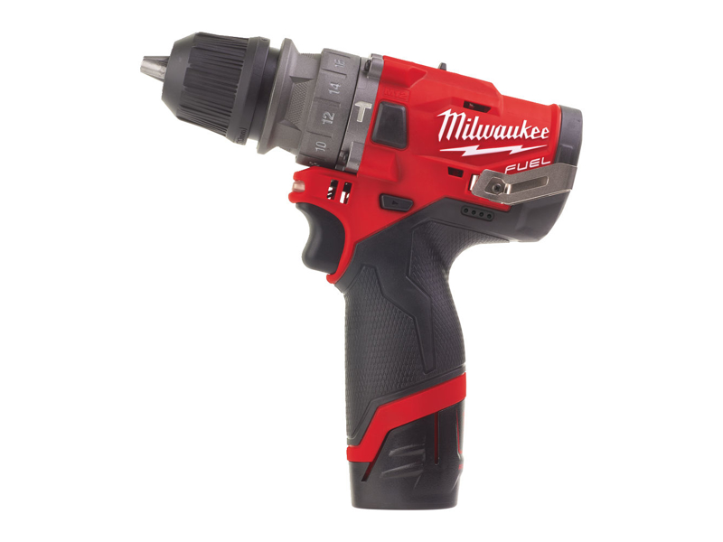 MILWAUKEE SLAGBOREMASKINE M12 FPDX-202X 2XBATT 2.0AH+ LADER M/EKSTRA BOREPATR.