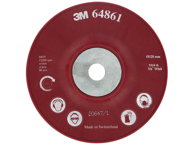 3M VENTILERET BAGPLADE M14 64861 Ø127 125MMX22MM