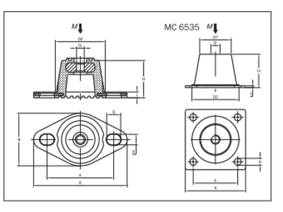 SVINGNINGSDÆMPER MC 6535-65 SORT M10