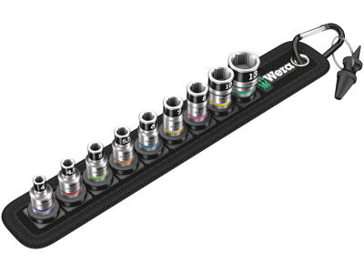 WERA ZYKLOP TOPNØGLEINDSATS-SÆT Belt A 1, MED HOLDEFUNKTION, 1/4"-TILSLUTNING, 10 DELE