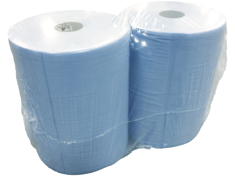 VÆRKSTEDSRULLE BLÅ 2-LAGS Ø28CM BREDDE 38CM 1000 ARK 360M