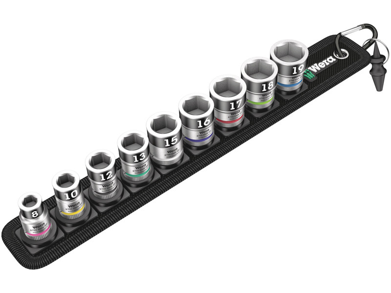 WERA ZYKLOP TOPNØGLEINDSATS-SÆT Belt B 1, MED HOLDEFUNKTION, 3/8"-TILSLUTNING, 10 DELE