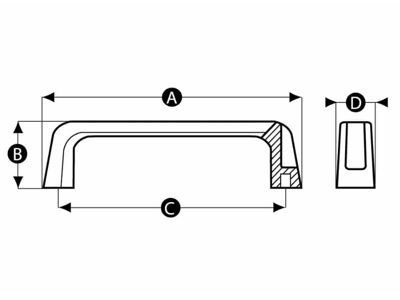 RENCOL 12587Z NYLON BRIDGE HANDLE WITH BRASS INSERTS