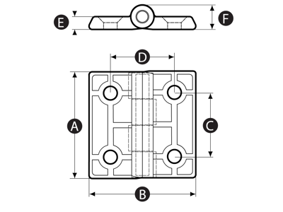 RENCOL 15750Q HINGE 50X50 METAL