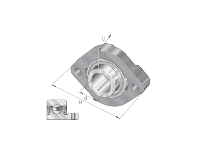 INA FLCTEY12-XL OVAL HOUSING - 2 BOLTS