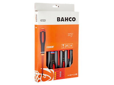 BAHCO ERGO SKRUETRÆKKERSÆT 1000V/VDE BE-9888S PZ +  LIGE 7DELE
