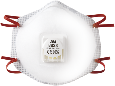 3M STØVMASKE 8833SP FFP3 M/VENTIL, 5STK