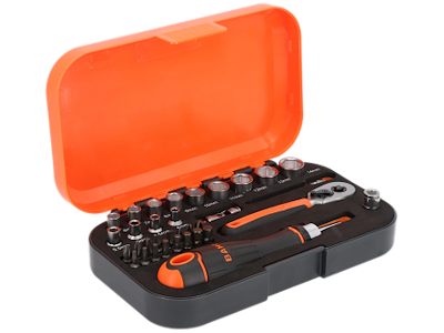 BAHCO TOPNØGLESÆT 1/4" 34 DELE
