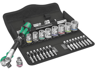 WERA ZYKLOP SPEED-SKRALDESÆT 8100 SB 6, 3/8"-TILSLUTNING, METRISK, 29 DELE