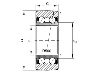 INA LR5206-2Z-TVH-XL LØBERULLE 30X72X23,8