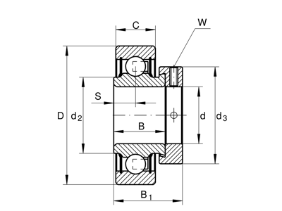 INA RALE20-XL-NPP-FA106 RADIAL INSERT BALL BEARING