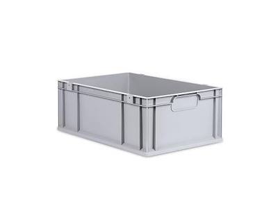 DIESELLA LAGERKASSE GRÅ PLAST 600x400x220 MM, LUKKEDE GREB