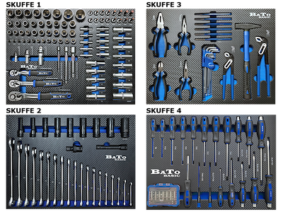 BATO BASIC VÆRKTØJSVOGN M/7 SKUFFER +217 DELE