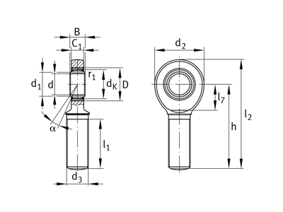 INA GAR50-UK-2RS-A ROD END