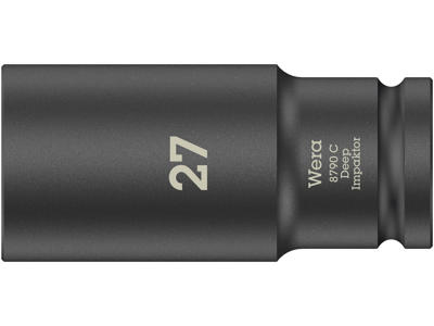 WERA TOPNØGLEINDSATS MED 1/2"-TILSLUTNING 8790 C Impaktor Deep, 27 X 83 MM