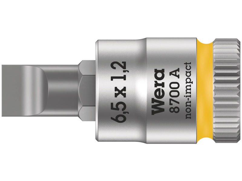 WERA SKRUER MED LIGE KÆRV ZYKLOP BIT-TOP MED 1/4"-TILSLUTNING 8700 A FL, 1.2 X 6.5 X 28 MM