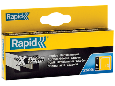 RAPID HÆFTEKLAMME NR 13 6MM 2500 STK