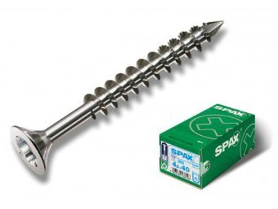 SPAX CHIPBOARD SCREW CSK M4.0 X 40/35MM TX20 FZB