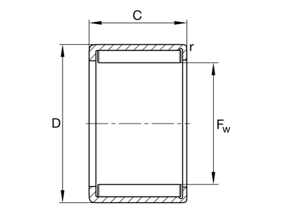 INA HN2520 DRAWN CUP NEEDLE ROLLER BEARING