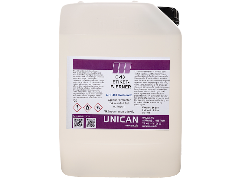UNICAN C-18 ETIKETFJERNER 5 LTR