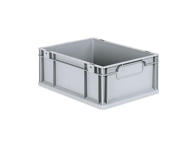 DIESELLA LAGERKASSE GRÅ PLAST 400x300x170 MM, LUKKEDE GREB