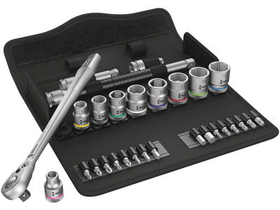 WERA ZYKLOP METAL-SKRALDESÆT 8100 SB 8, OMSKIFTERGREB, 3/8"-TILSLUTNING, METRISK, 29 DELE
