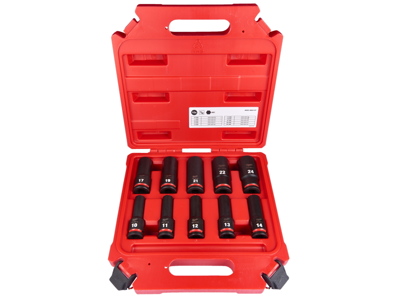 MILWAUKEE SLAGTOPPESÆT 1/2" 10-24MM 10 DELE