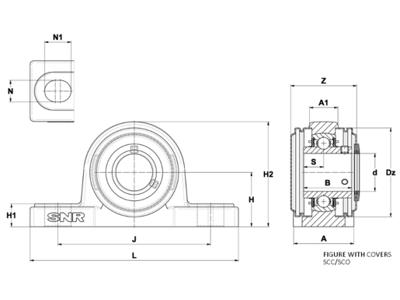 SNR SUCP204FG1 FOOD-GRADE PLUMMER BLOCK HOUSING - 2 BOLTS 20 MM