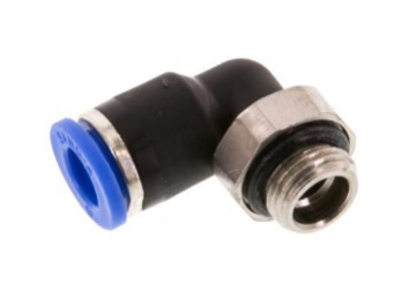 PUSH-IN VINKEL 90° Ø6 X 1/4" UDV.