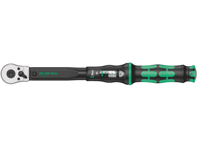 WERA MOMENTNØGLE MED OMSKIFTER-SKRALDE Click-Torque B 2, 20-100 NM, 3/8" X 20-100 NM