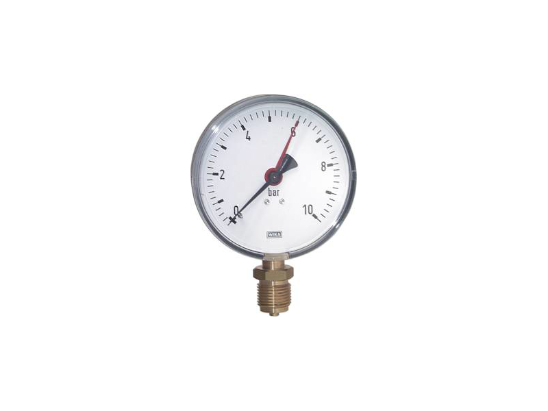 MANOMETER 0 - 100 BAR 63MM NEDADVENDT 1/4"RG SKALAINDDELING 5