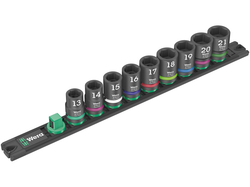 WERA TOP-MAGNETLISTE C IMPAKTOR 1 TOPNØGLEINDSATS-SÆT Socket Rail