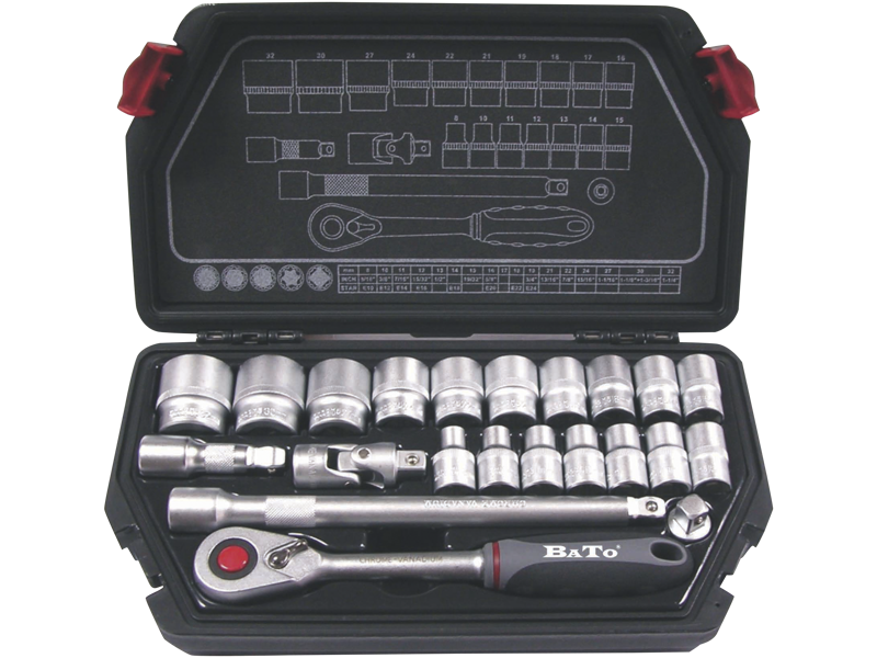 BATO 1132 SPLINETOPNØGLESÆT  1/2" 22 DELE - 8-32MM