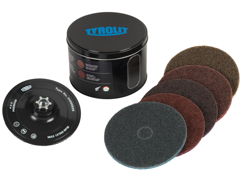 TYROLIT VLIESRONDEL-SÆT SCM 125MM BAGSKIVE OG 5 RONDELLER