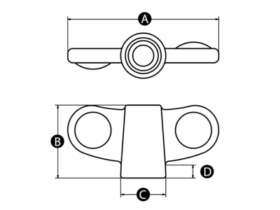 RENCOL 10667Q VINGEGREB DOB. MICKEY A:45MM M6 MAT GENNEMGÅENDE GEV.