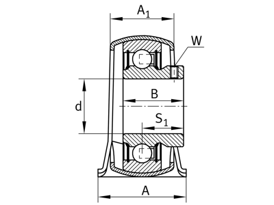 INA PBY12-XL FLANGE + LEJE GEH40-BT + AY12-XL-NPP-B