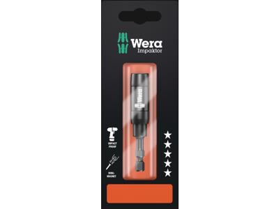 Wera 897/4 IMP R SB Impaktor holder with retaining ring and ring magnet, 1/4" x 75 mm
