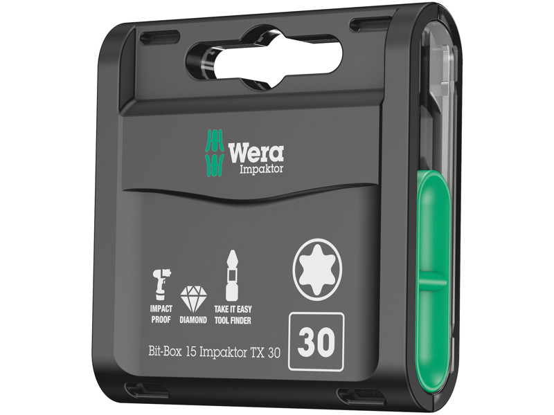 WERA Bit-Box 15 Impaktor TX, TX 30 X 25 MM, 15 DELE