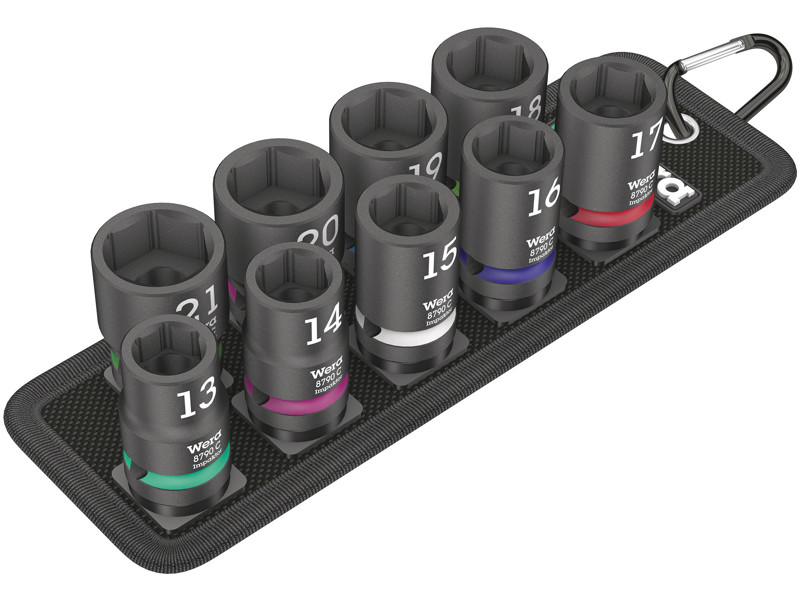 WERA TOPNØGLEINDSATS-SÆT Belt C Impaktor 1, 1/2"-TILSLUTNING, 10 DELE