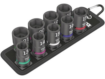 WERA TOPNØGLEINDSATS-SÆT Belt C Impaktor 1, 1/2"-TILSLUTNING, 10 DELE