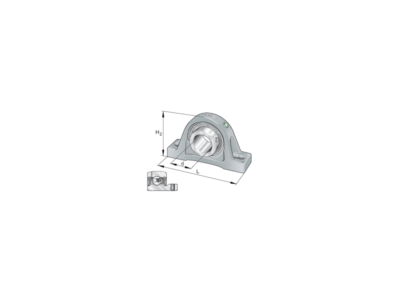 INA PB25-XL PLUMMER BLOCK HOUSING - 2 BOLTS