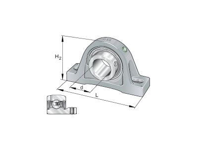 INA PB25-XL PLUMMER BLOCK HOUSING - 2 BOLTS