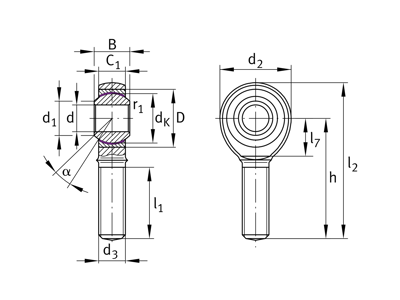 INA GAKL10-PW-A ROD END