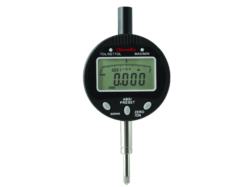 DIESELLA DIGITAL MÅLEUR 25,4X0,001 MM MED ABS/TOL/MIN/MAX FUNKTION