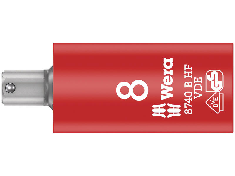 WERA ZYKLOP BIT-TOP 8740 B VDE HF, ISOLERET, MED 3/8"-TILSLUTNING MED HOLDEFUNKTION, 8 X 59 MM