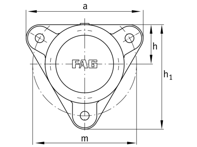FAG F509-WA-L LEJEHUS TREKANTET M/LUKKET DÆKSEL