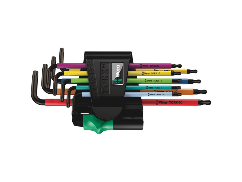 WERA VINKELNØGLESÆTMULTICOLOUR 967/9 TX BO Multicolour 1, BLACKLASER, 9 DELE
